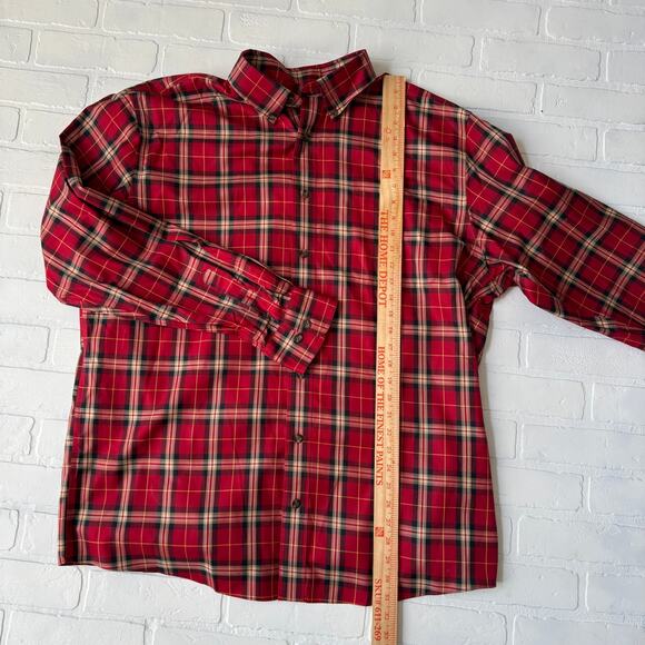 Cabela's Outfitter Series Men's Red Plaid 100% Cotton Long Sleeve XL Tall Shirt - Picture 6 of 7